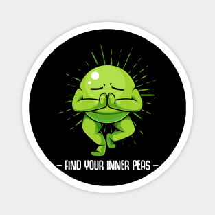 Peas - Find Your Inner Peas - Funny Vegetable Pun Magnet